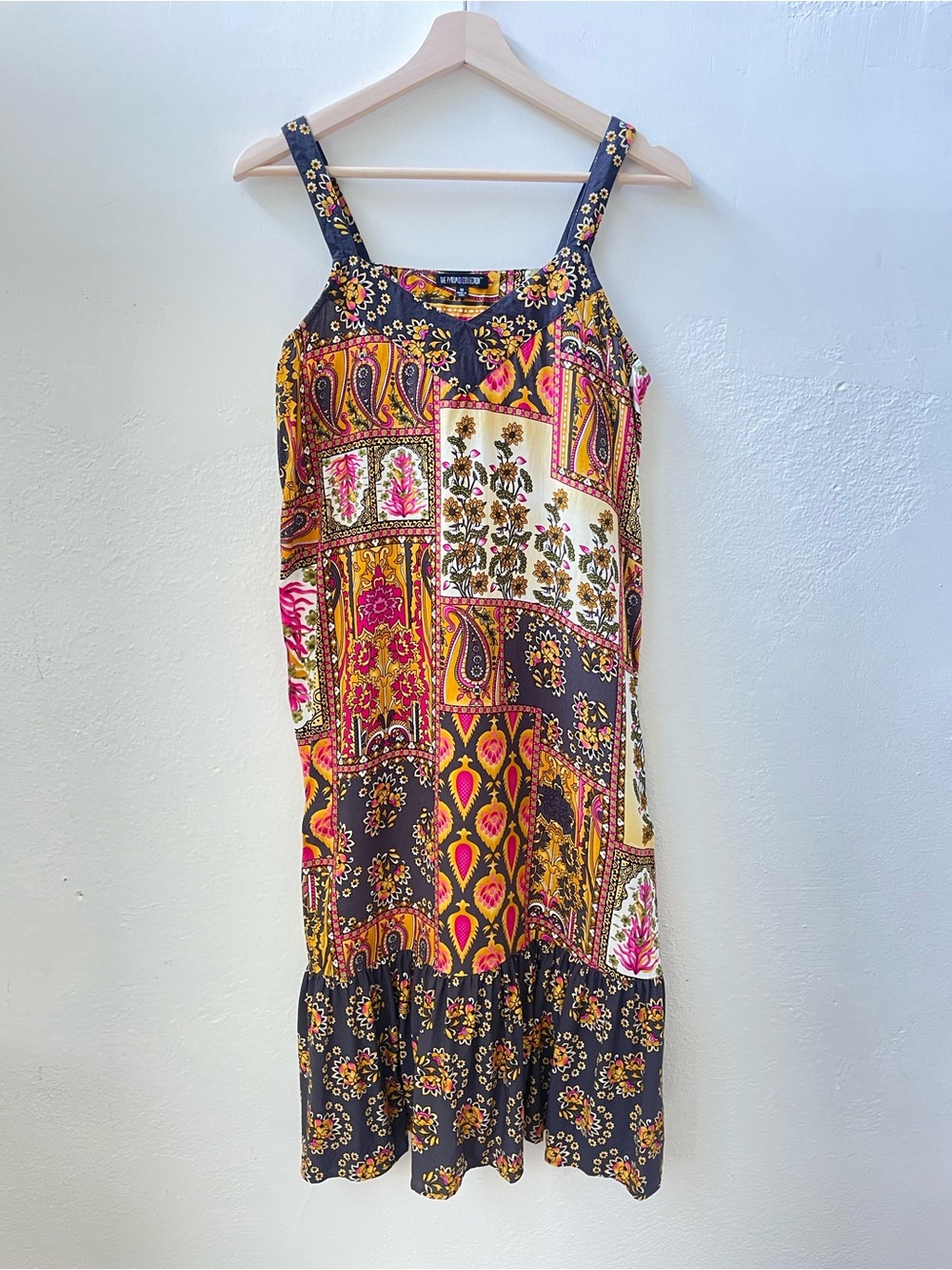 The Pyramid Collection Medium Bohemian Whimsy Floral Paisley Patchwork Sundress
